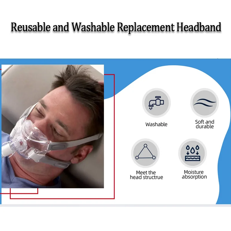 عصابة رأس بديلة للتهوية قابلة للتعديل مناسبة لغطاء رأس Amara View لكامل الوجه CPAP #6