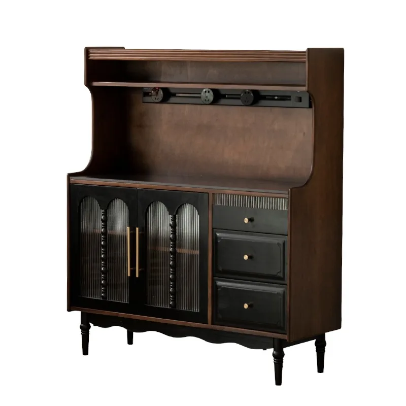 wood integrated dining side household living room wall storage tea  kitchen bowl cabinet storage cabinet