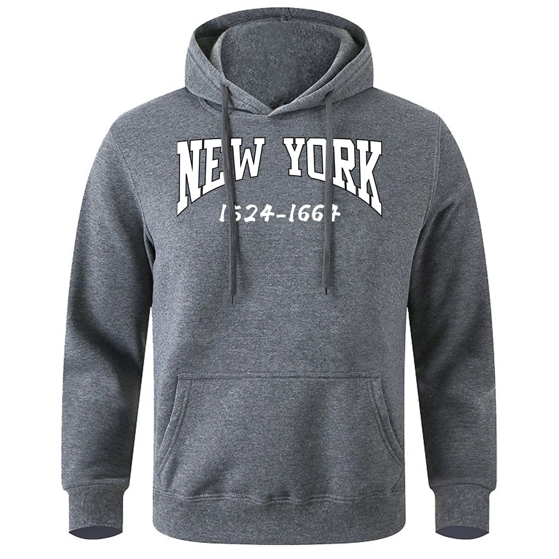 New York 1524-1664 Hip Hop Letter Man Pullovers Loose Oversized Hooded Shirt Casual Basic Sportswear Image Creative Tracksuit