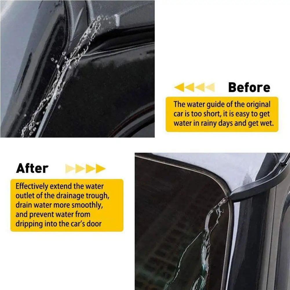 1Para przedłużek rynny przeciwdeszczowej do samochodów Jeep Wrangler JK JKU 2007-2018 Akcesoria zewnętrzne