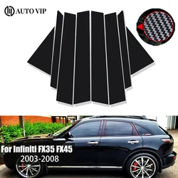 Pillar Posts Door Window Trim Stickers Exterior Styling Parts Accessories for Infiniti FX35 FX45 carbon fibre 2003-2008