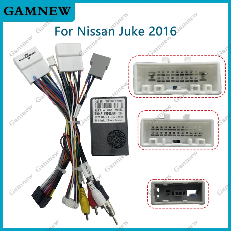 

Car 16pin Audio Wiring With 360 Harness With Canbus BOX For Nissan Juke X-trail Navara 2016+ Stereo Installation Wire Adapter