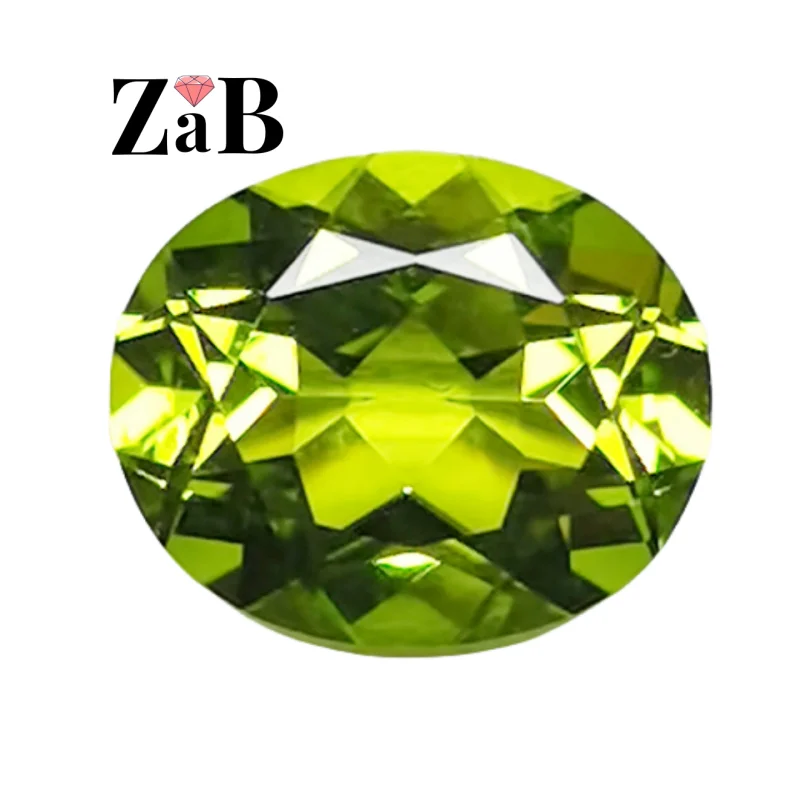 Peridoto jade verde ovalado en forma de huevo, accesorios de joyería DIY, gemas, piedra desnuda, corte brillante, cuentas de piedras CZ sueltas para joya