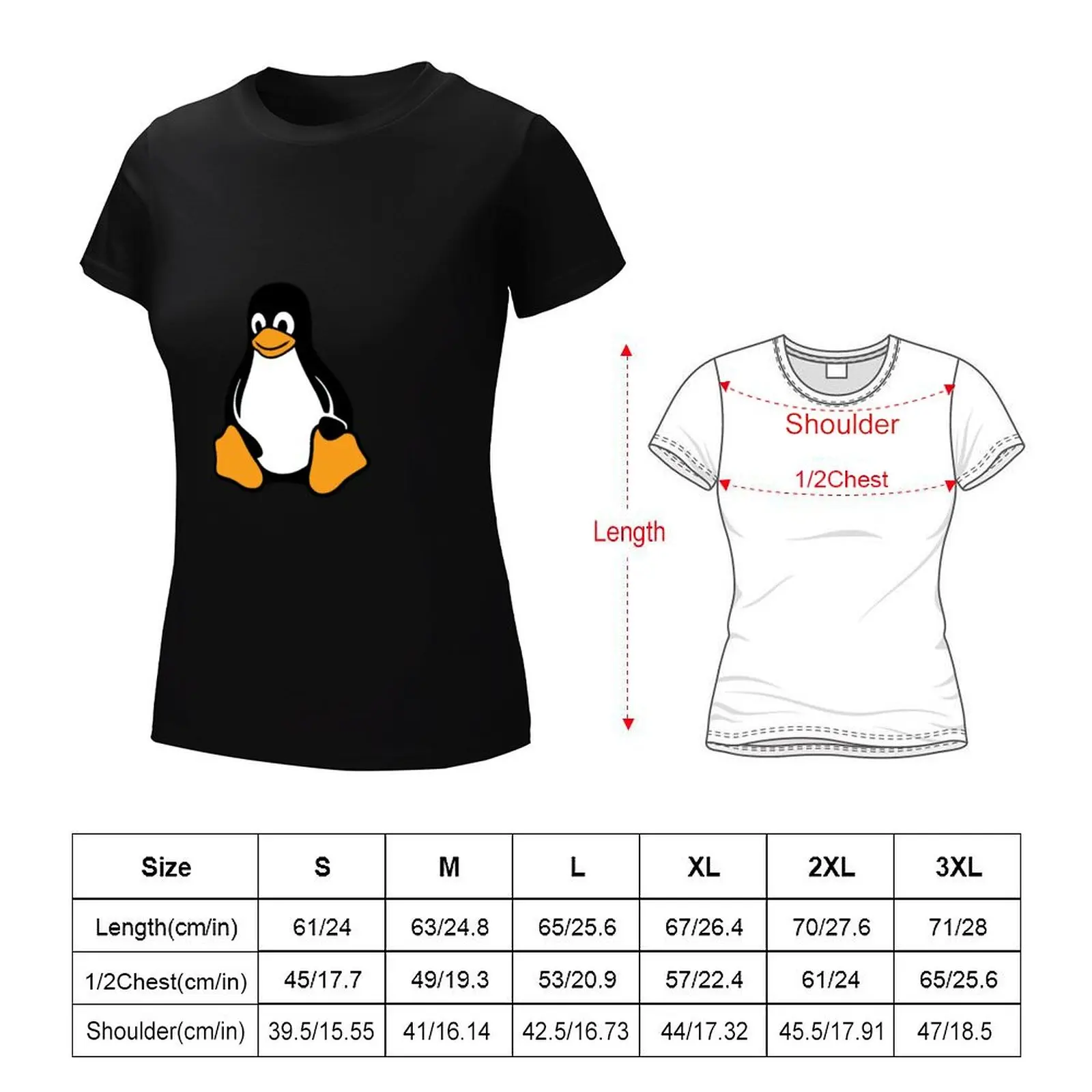 Camiseta de Linux tux pingouin para mujer, top de verano, vestido con gráfico