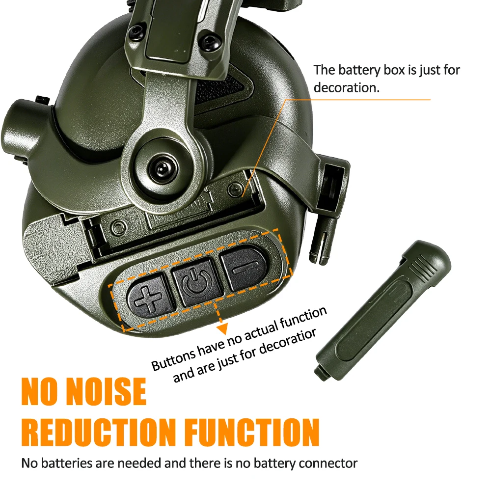 BOOIU Tactical Headset Shooting Headphones Fast Helmet Mounted Earmuffs Protection Ear Hunting Training Communication Headset