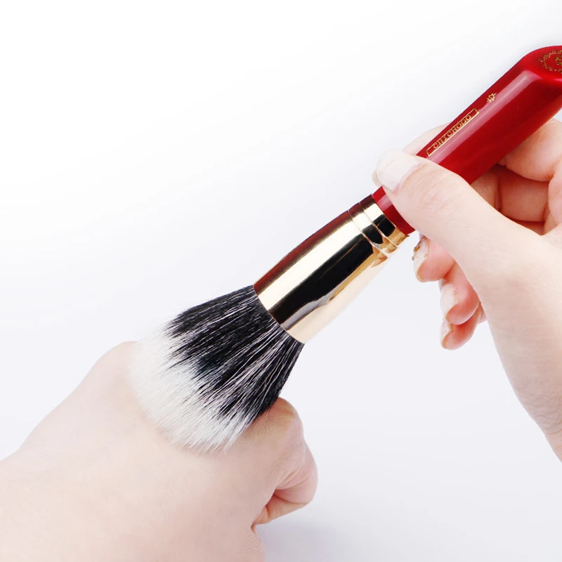 CHICHODO Luxury Makeup Brush Double Layer Powder Brush High Quality Soft Brush Made of Animal Hair- Red Rose Series 019