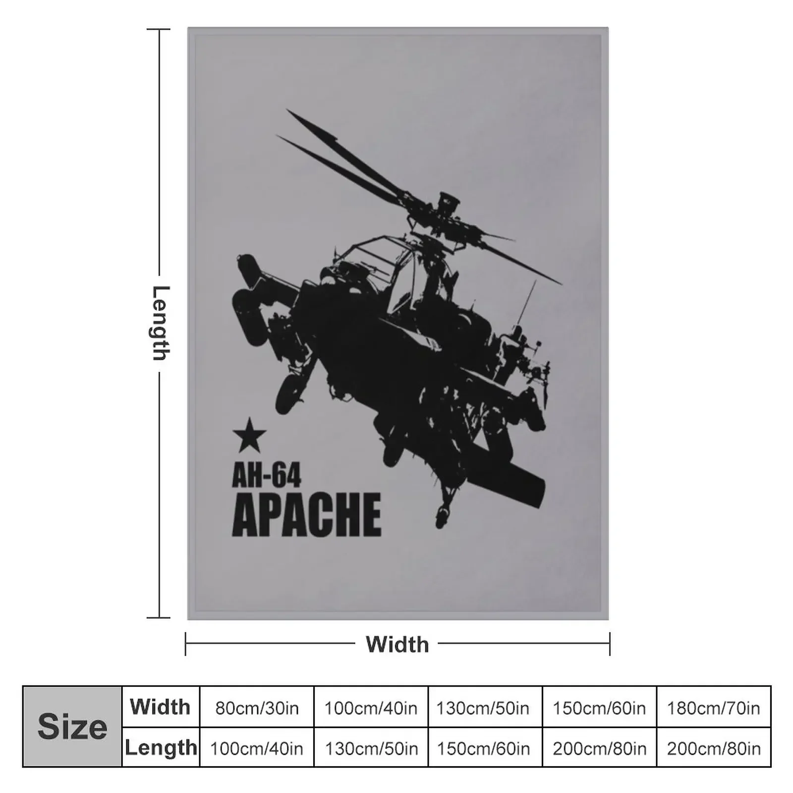 AH-64 Apache (Small logo) Throw Blanket Comforter Designers Blankets