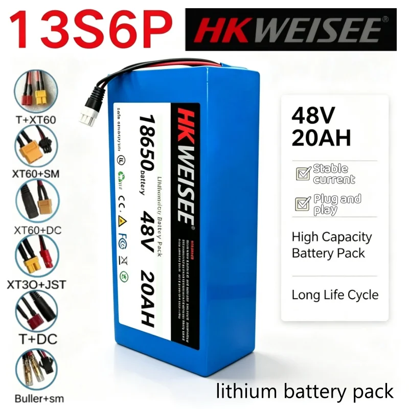 13s6p 48V 20Ah Lithium Battery Origina Pack Citycoco Motorized Scooter Batteries Built in BMS Battery Life Longer