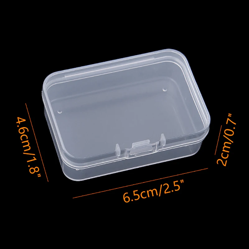 2PCS Transparent Storage Box Square Small Items Case Packing Boxes Jewelry Beads Container Sundries Organizer Fishing Tools