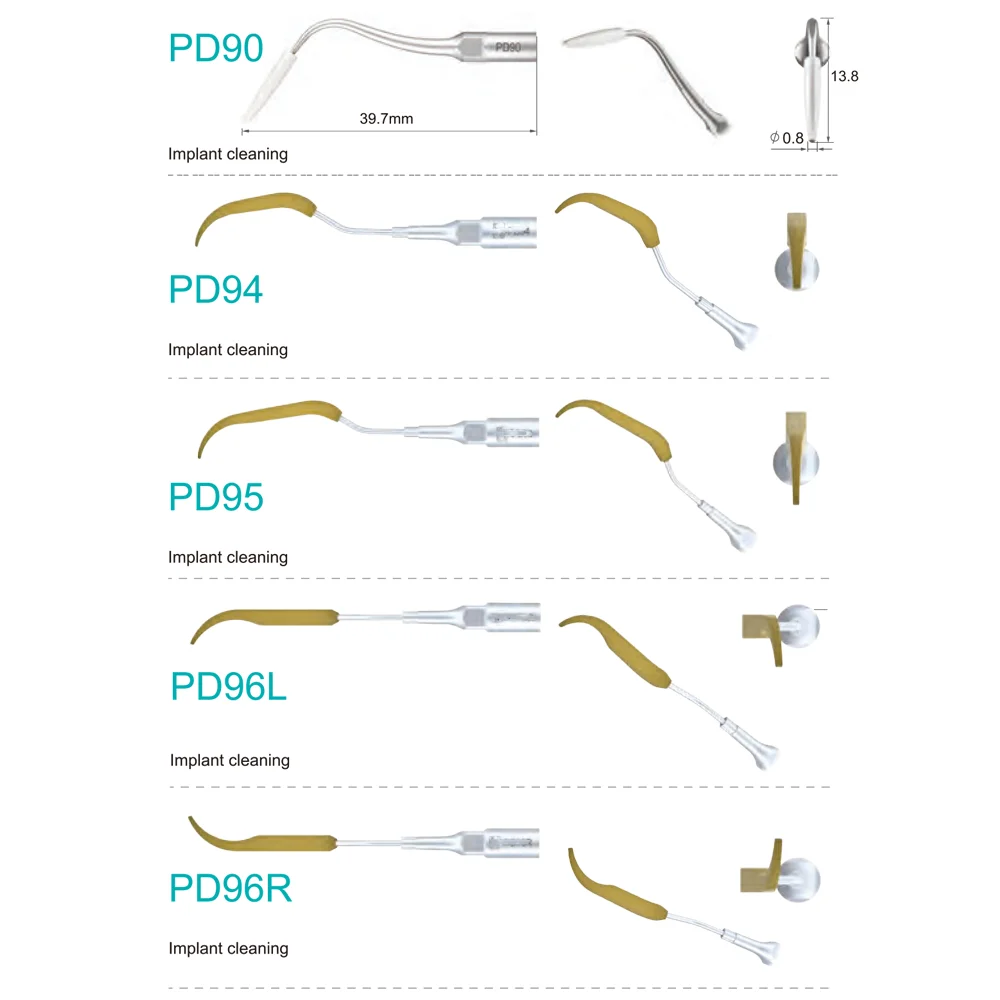 Dental Scaler Tip Periodontal Implant Cleaning P90 PD90 P94 P95 P96R P96L ICP Fit EMS Woodpecker Satelec DTE NSK Ultrasonic Tool