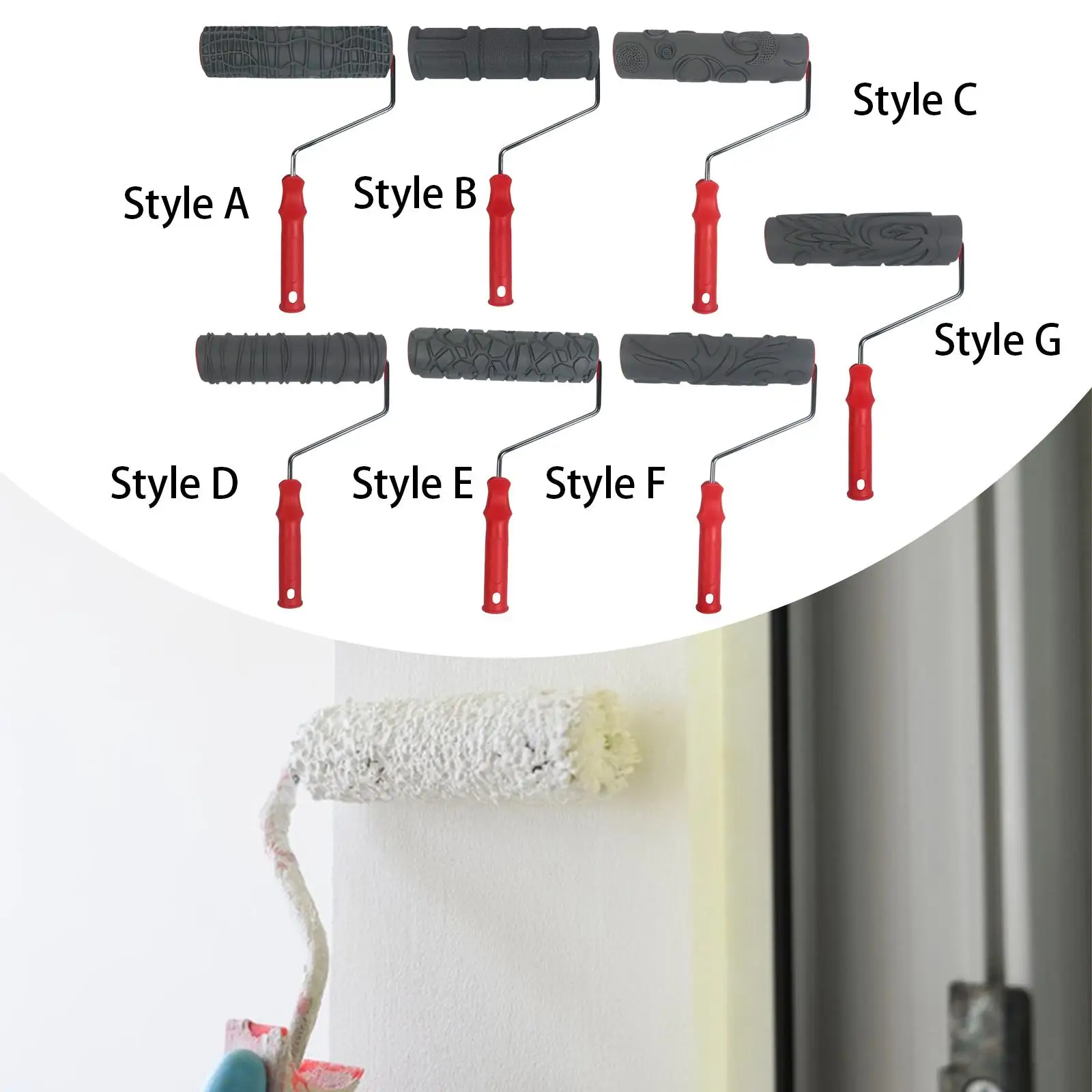 

10-дюймовый валик для рисования, удобная ручка, принадлежности для рукоделия, украшение, художественный инструмент для рисования стен, портативный многоцелевой инструмент для дверей, стены дома