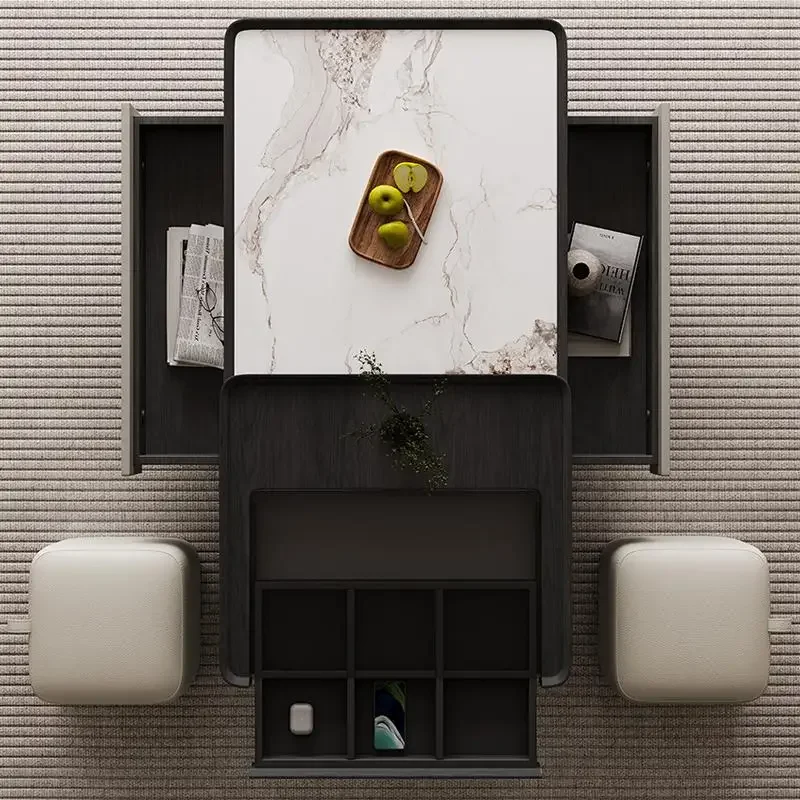 Storage Design Coffee Table Modern Style Rectangle Luxury Design Side Table Designer Space Saving Mesa Centro Salon Furniture