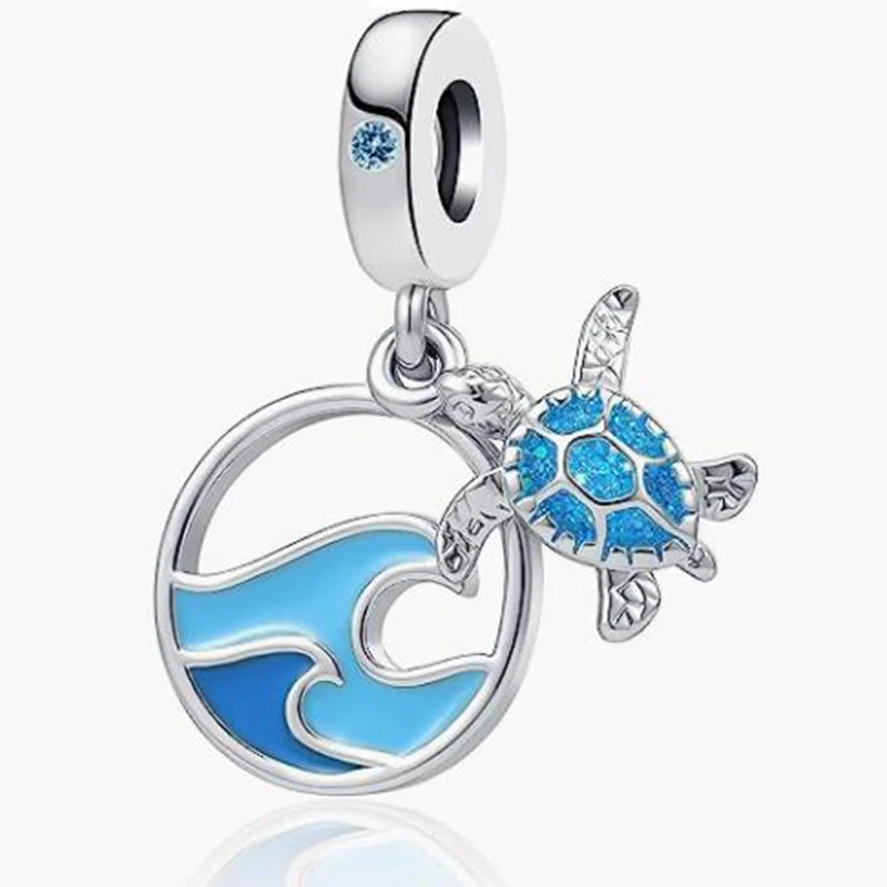 2025 New Tropical Sea Creature Charm Turtle Enamel Pendant Beads Fit Pandora Charm Bracelet With Female Friends Holiday Gifts