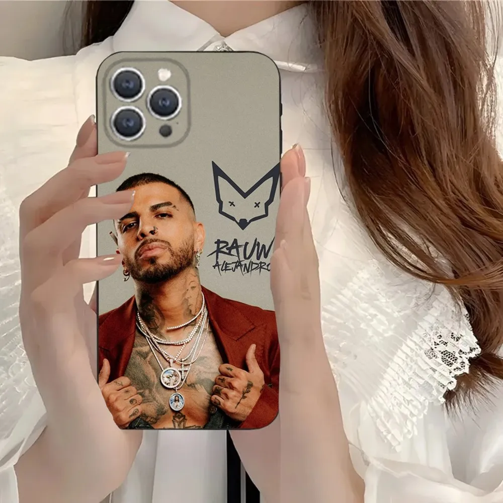 R-Rauw Alejandro Rapper Phone Case For iPhone 15,14,13,12,11,Plus,Pro Max,XS,X,XR,SE,Mini,8,7 Soft Silicone Black Cover