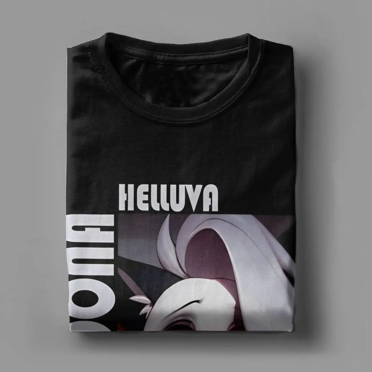 Helluva Boss Loona مثير الرجال تي شيرت خمر تيز قصيرة الأكمام Crewneck تي شيرت 100% قطن حجم كبير الملابس #5