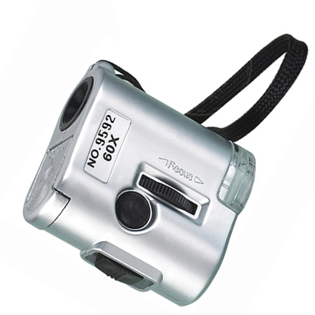 

60X Optical Microscope LED Magnifier for Jewelry Appraisal Currency Detection Portable Loupe Silver Metal Accessories