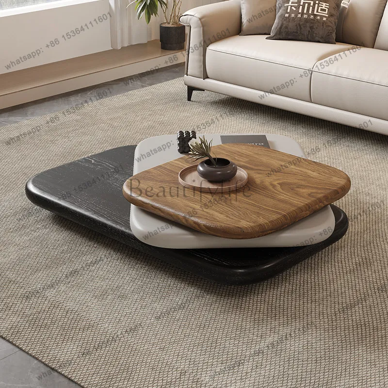 Italian minimalist light luxury rotatable coffee table small apartment living room home advanced sense simple modern simplicity