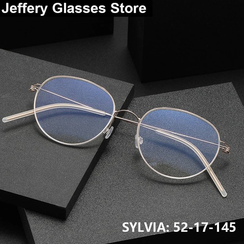 

Denmark Air Titanium Fashion Women Oval Glasses Frame SYLVIA Screwless Ultralight Eyeglasses Cat Eye Opitcal Eyewear SpectacleS
