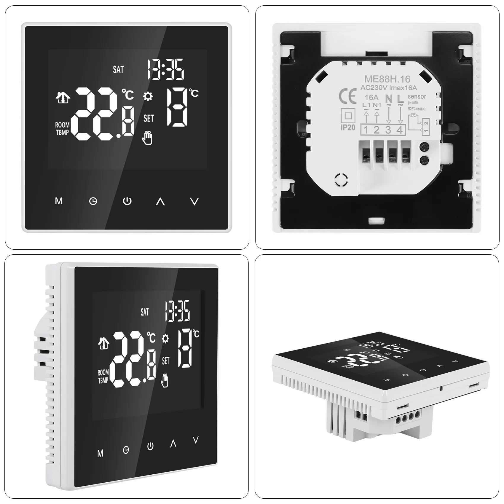 ME81H منظم حرارة ذكي، جهاز تحكم رقمي في درجة الحرارة، تداول، تسخين كهربائي تحت الأرضية قابل للبرمجة #3