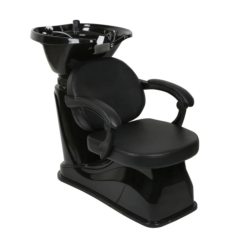 High-End Shampoo Chair FRP Hair Salon Flushing Bed Simple Semi-Lying Hair Salon Salon Bed Ceramic Basin