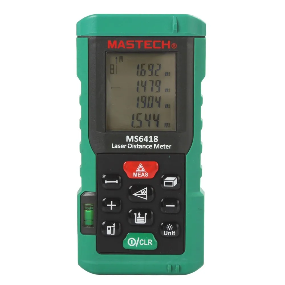 MASTECH MS6418 Laser Distance Meter 80M Distance Measure Digital Range Finder with Bubble Level