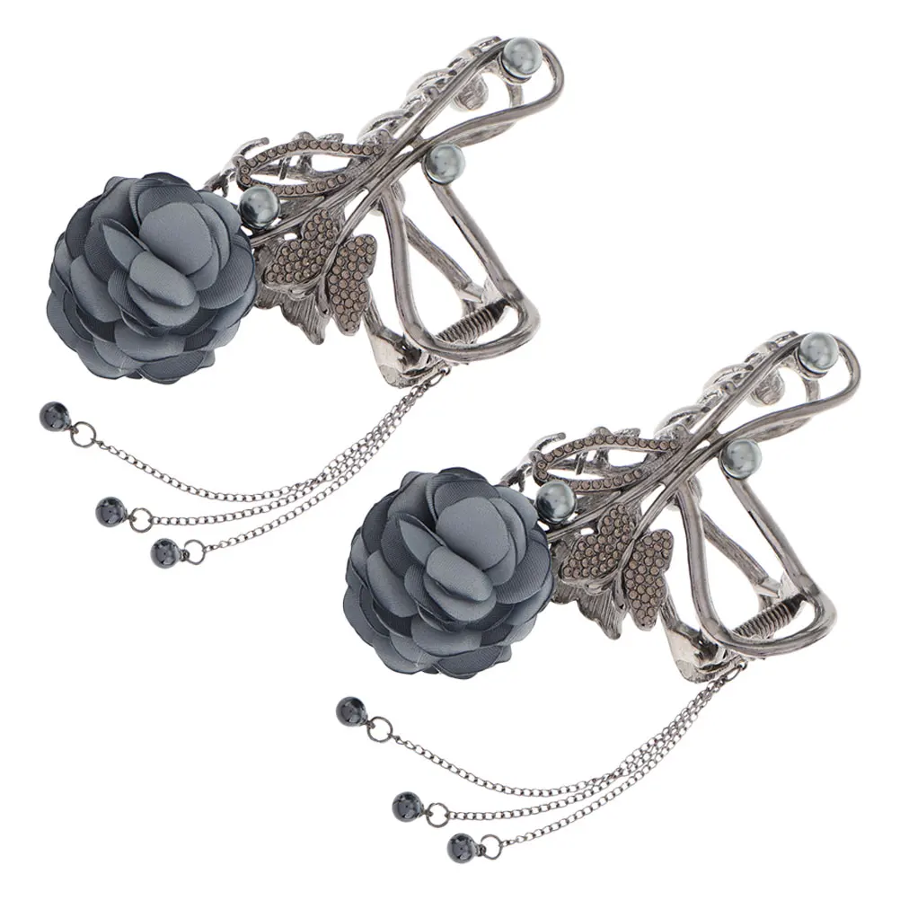 

2 шт., аксессуары для заколок для волос, металлические зажимы со стразами, заколка для волос на день Святого Валентина, цветок, коготь, бабочка, свадебные украшения для волос, прочный сплав