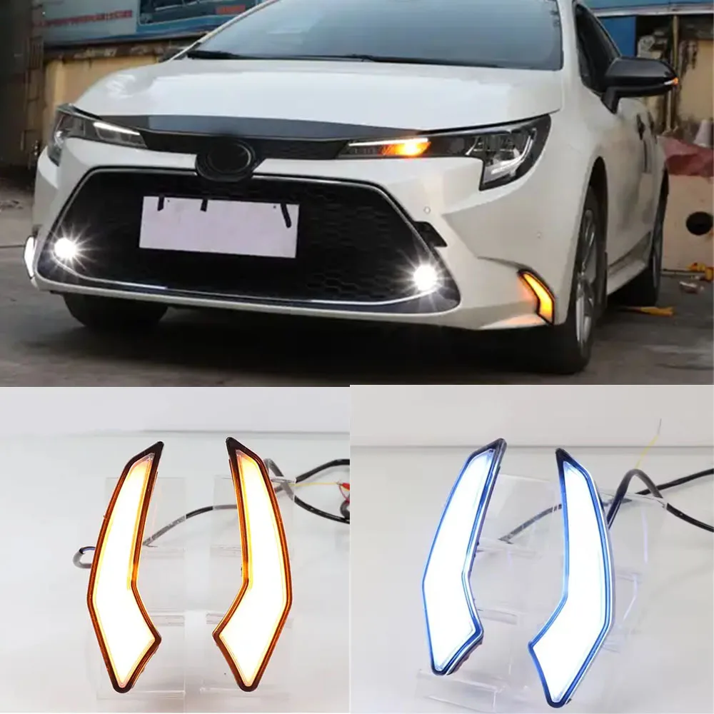 Auto Accessories For Toyota Corolla Altis 2019 2020 Daytime Running Light Front Cover Daylight Drl Led Fog Lamp