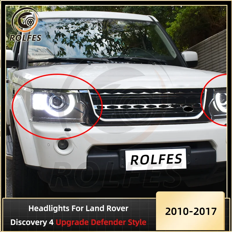 

ROLFES LED Front Headlights Assembly For Land Rover Discovery 4 Upgrade Defender 2010-2017 Car Front Daytime Running Headlamp