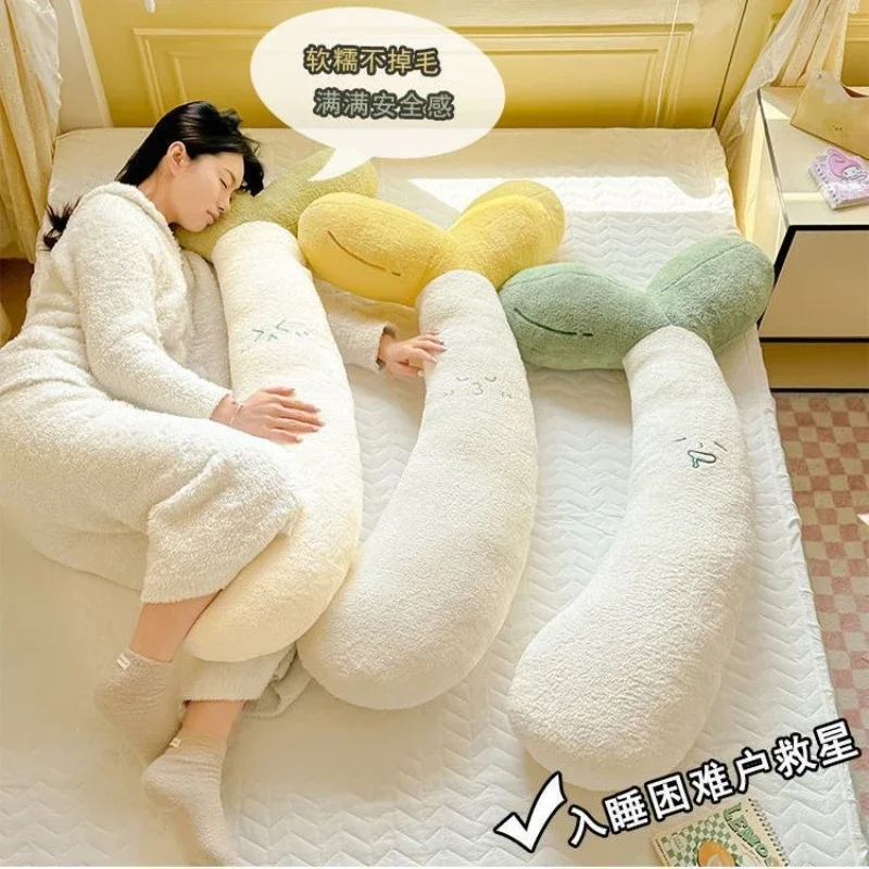 Creative Bean Sprout Long Pillow Bed Thigh Squeezing Pillows Bed Back Cushion Pregnant Woman Sleeping on One's Side Removable