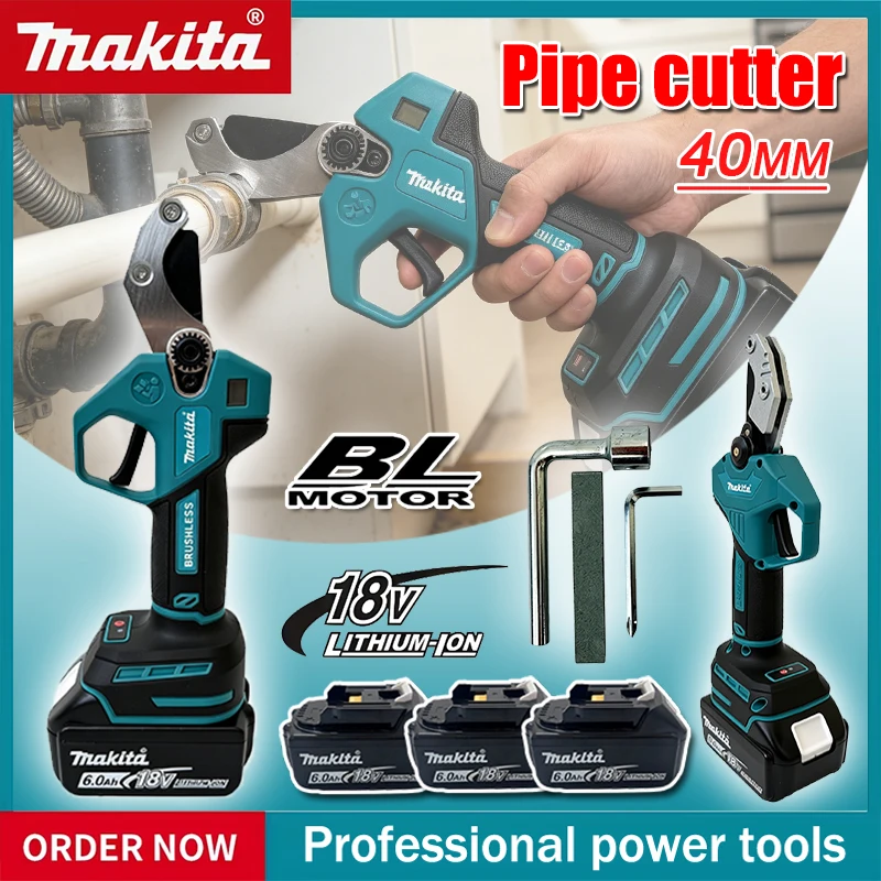 Makita Pipe Cutter with Digital Display Brushless Cordless Pipe Cutter 40mm, Digital Display For Clean Cutting PPR/PVC/PE Tubes