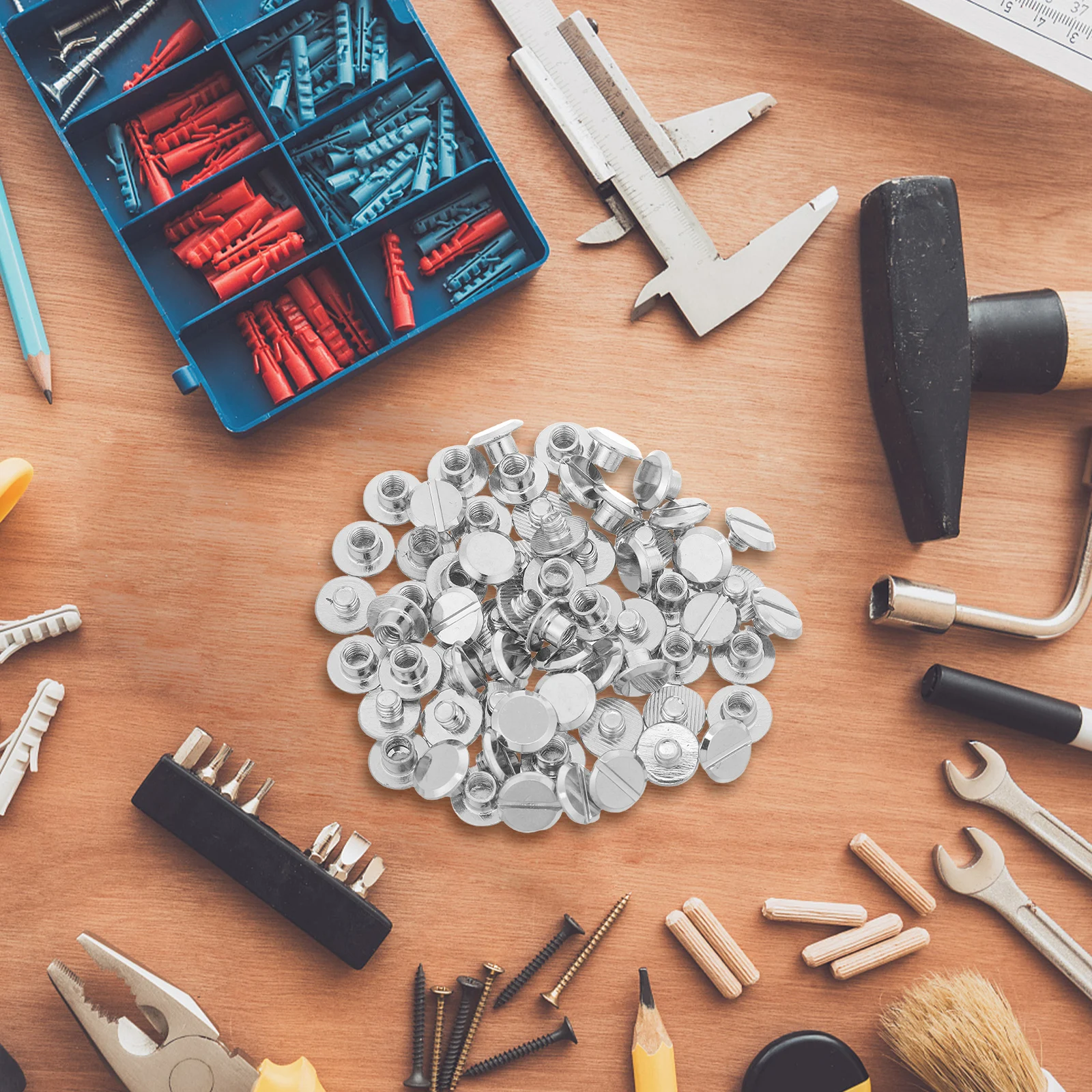 

100pcs Metal Book Binding Chicago Strong Scrapbook Photo Album Office School Replacement Steel Binding Rivets Handbag