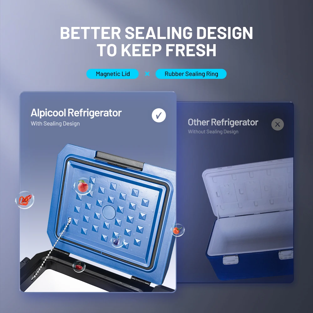 WTW25 Portable Car Fridge Freezers AC 100-240V DC 12V 24V Compressor Electric Camping Refrigerator Detachable Battery