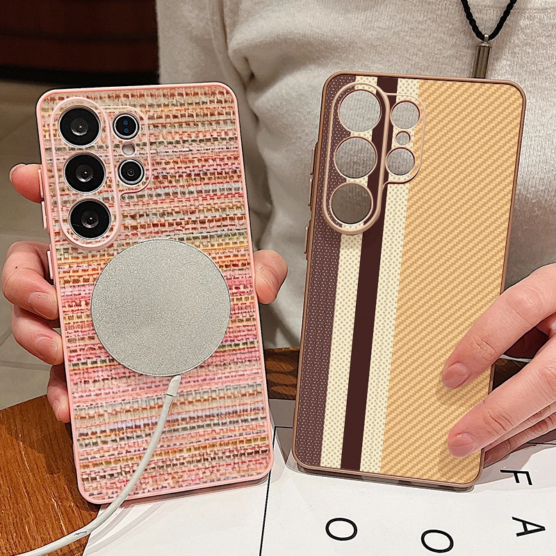 Carbon Fiber Weave Pattern Magnetic Phone Case For Samsung Galaxy S26 S25 S24 Ultra S25 S23 FE A57 A56 A37 A17 A55 A26 A36 Cover - view 6