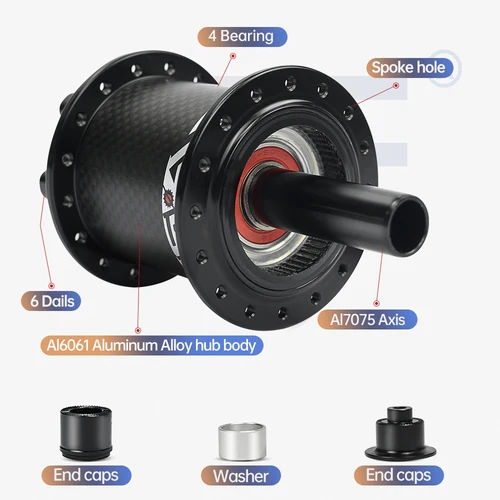 Imagen 2 del producto ARC MT010 Pro 4 en I buje de bicicleta MTB bujes de bicicleta de montaña de fibra de carbono 4 rodamientos sellados 6 trinquetes 114 clic para HG 8 9 10 11S XD MS