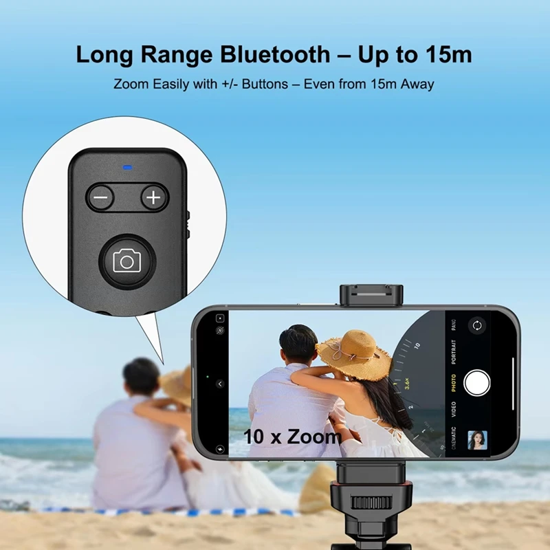 Wireless Remote Control with Zoom for Phone,Shutter with Front/Rear Camera Switch for Photo and Video-A69M
