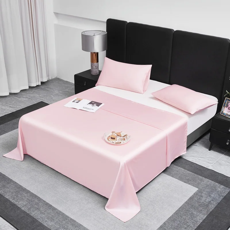 Cooling Lyocell Sheet Set 1 Flat Sheet+2 Pillowcase Queen Breathable Home Luxury Soft Silky Textured Bed Linens 228*259 3pcs