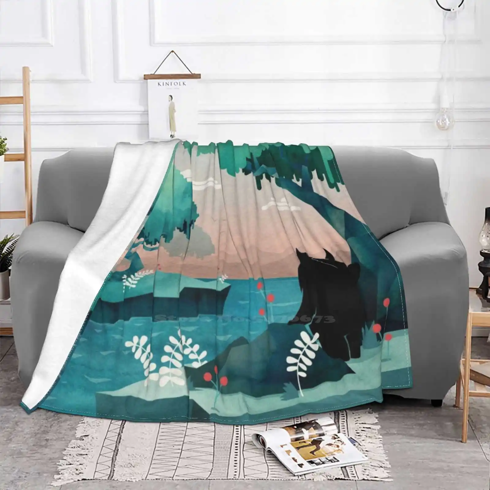 The Journey Top Quality Comfortable Bed Sofa Soft Blanket Monster Journey Travel Adventure Nature Landscape Surreal Water Trees