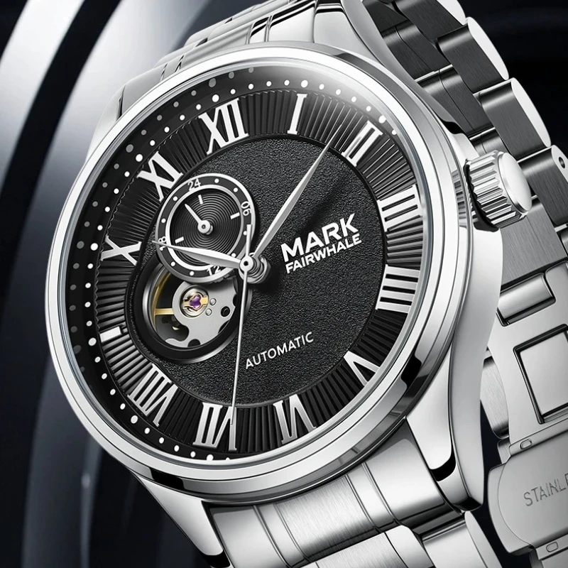 mark-fairwhale-6056-brand-business-men's-automatic-mechanical-watch-hollow-roman-dial-steel-belt-watches-for-man-reloj-hombre