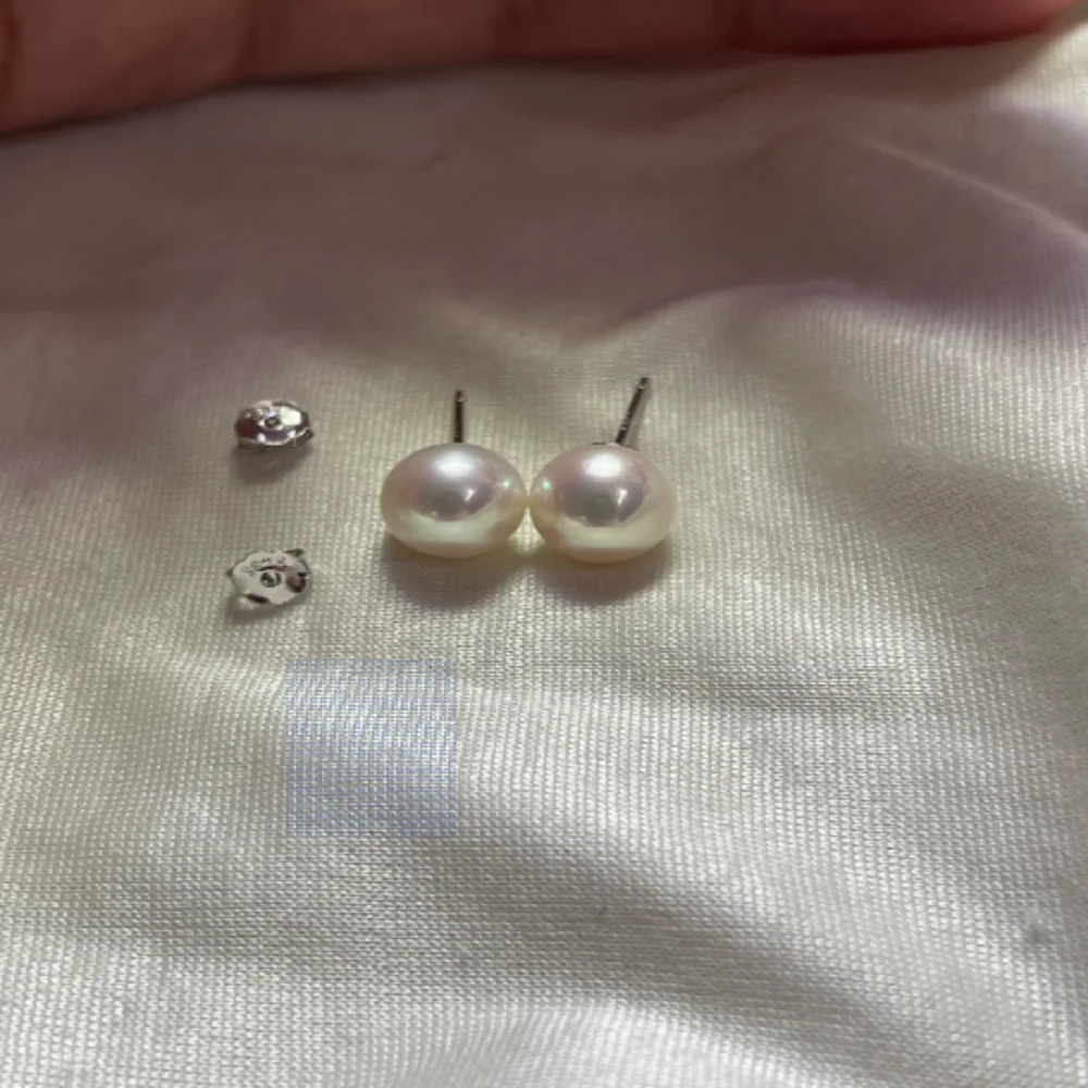 Natural Pearl Earrings AAAA7-8mm 8-9mm Round Japanese Pearl Earrings 925s