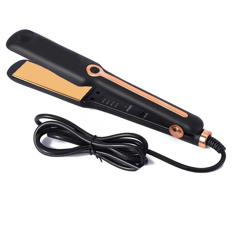 Professional 2 In 1 Hair Straightener Splint Ceramic Flat Iron Negative Ion Wide Plate Temperature Adjustable Straightening Iron - view 2