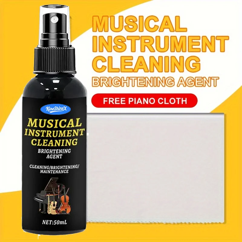Premium Musical Instrument Cleaner & Polish-50ml with Sponge,Ideal for Woodwinds,Guitars,Violins,Pianos-Brightens,Removes Stains image 4