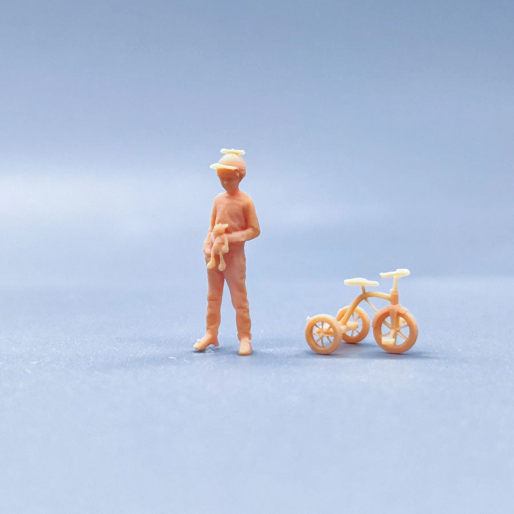 1/64 1/43 Figuren Maßstab Modell Harz Kinder und Dreiräder mit Stoff puppen ungefärbte Miniaturen Diorama Hand-paintedS142