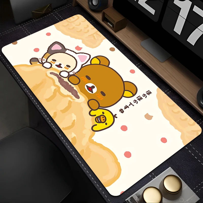 Mousepad portátil mouse pad escritório acessórios do computador teclado almofada de borracha copo macio korilakkuma rilakkuma mouse tapete grande mesa