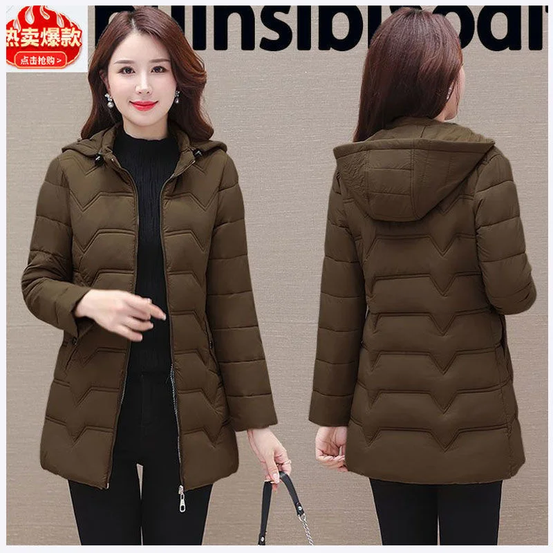 Winter 2024 New Down Jacket Women Parkas Fashion High-Quality Warm Cotton Padded Coat Ladies Long Overcoat Hooded Outerwear Tops