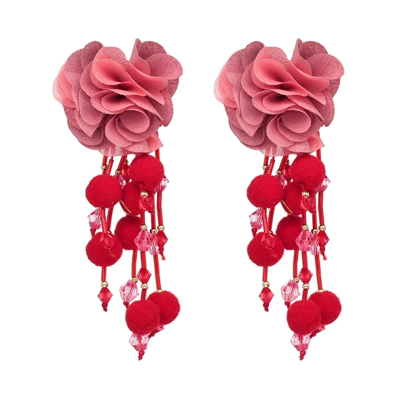 Juran Wholesale Fashion Flower Handmade Drop Earrings Crystal Red Rose Flower Stud Earring For Women Party Jewelry 24 Styles