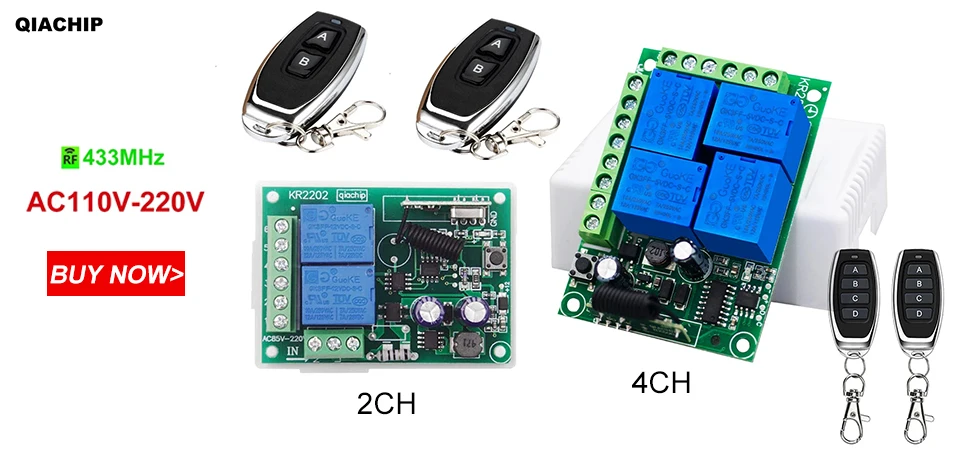 433 MHz Fernbedienung Schalter AC110V 220 V 10A 1CH Relais Modul Empfänger Sender EIN AUS Fernbedienung Für Led lichter Birne – Detail 1
