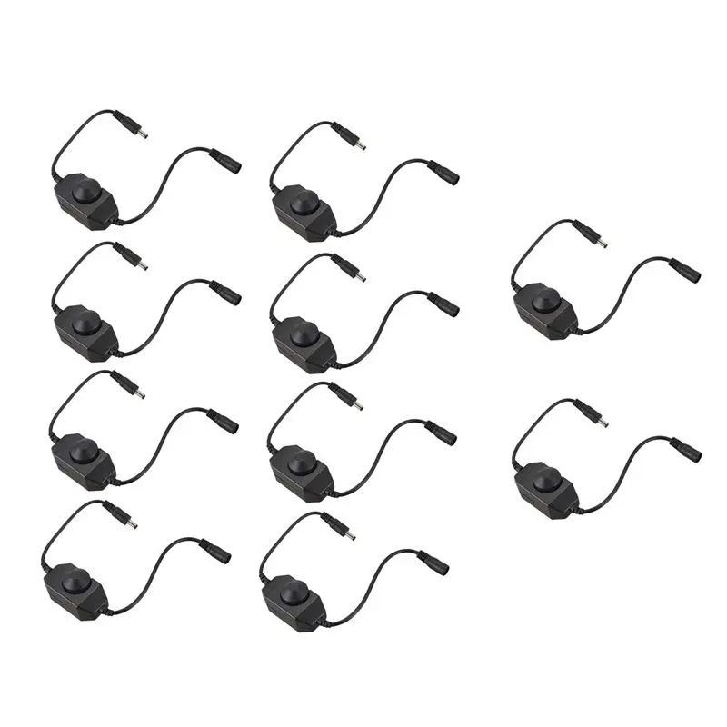 10X 12V / 24V 6A LED Dimmer Controller Adjust Brightness For Easy Color Clear, Black