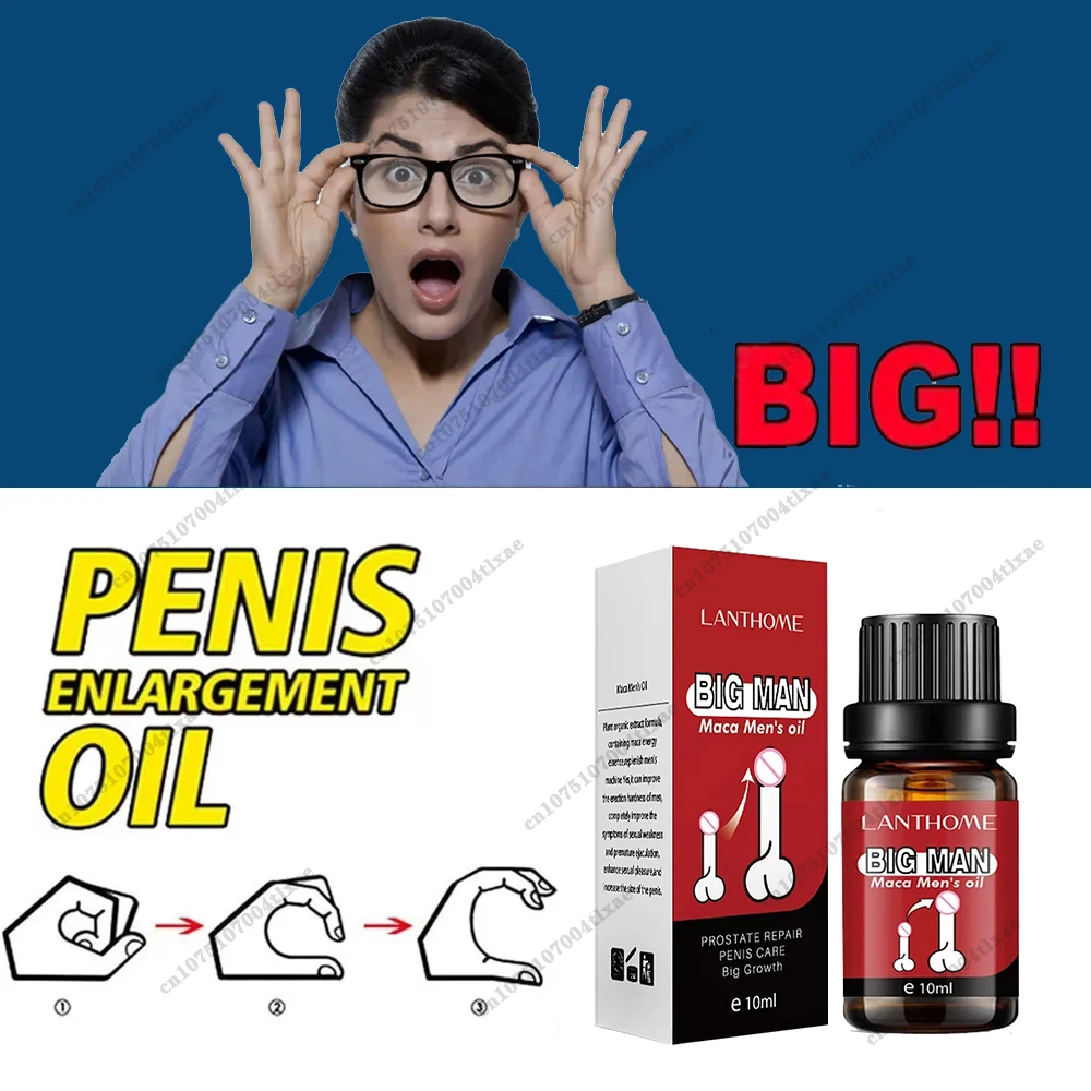 Óleo de alargamento do pénis para homens, aumentar o espessamento, Big Dick Ampliar, reforçada ereção, atrasar a ejaculação, crescimento do galo, pénis