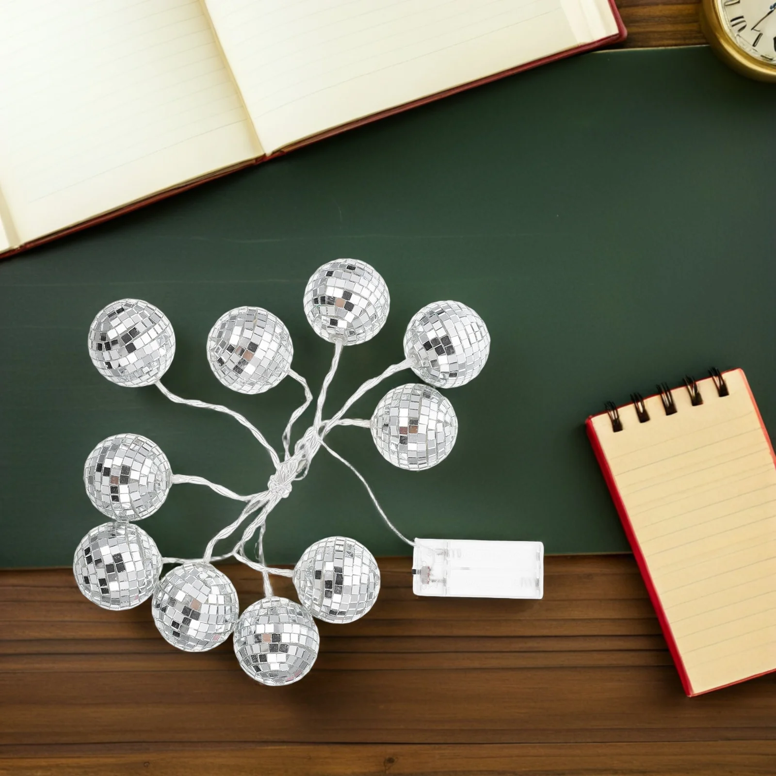 1 مجموعة مرآة ديسكو الكرة سلسلة ضوء الزجاج أضواء الزخرفية للحزب حديقة المنزل التخييم ديسكو كرة أضواء