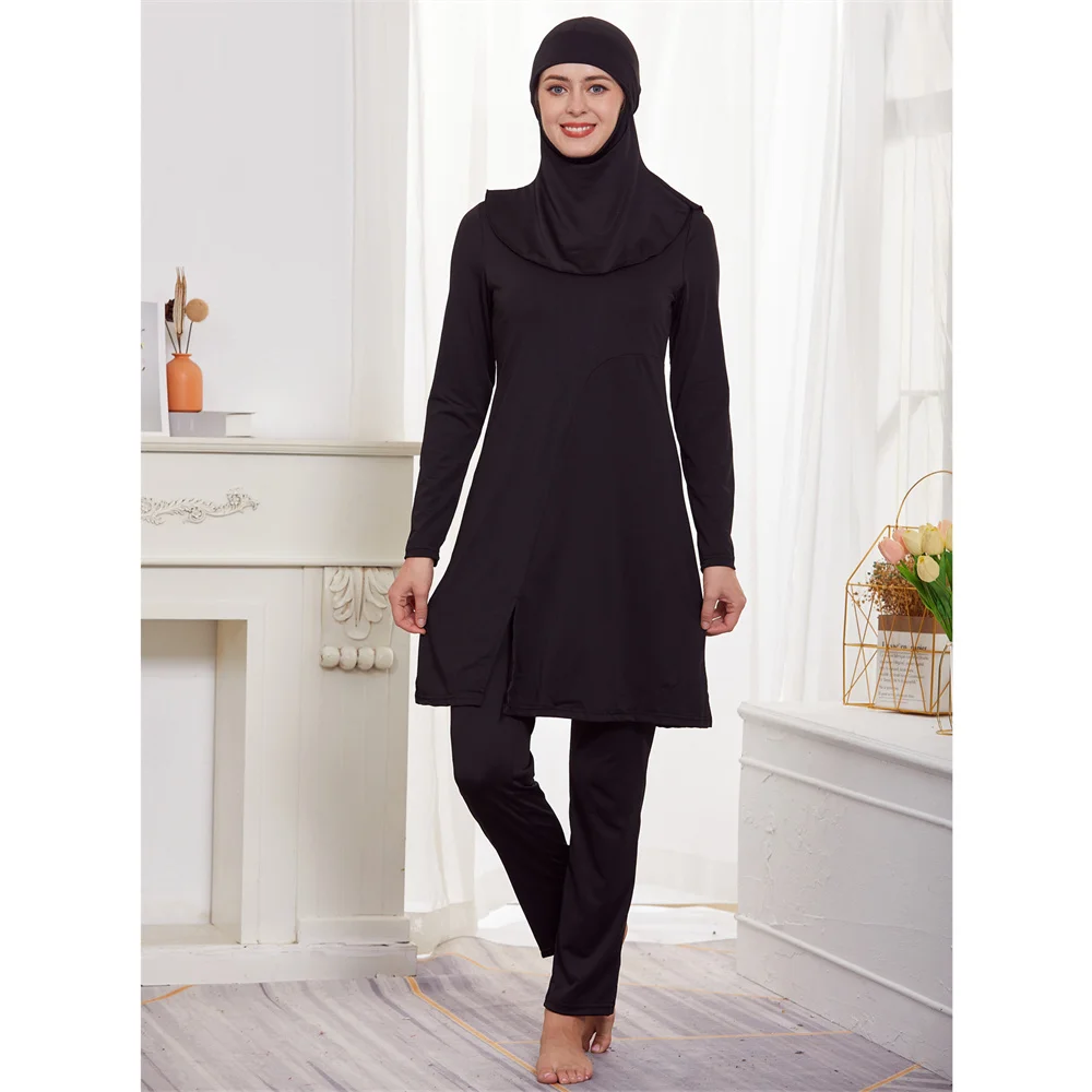 2024 New Full Cover Burkini Muslim Women Hijab Swimwear Modest Swimsuit Islam Bathing Suit Beachwear Long Sleeve Pants Swim Wear